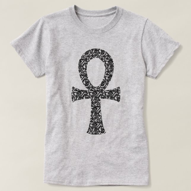 Ankh Swirl Mönster T-Shirt (Design framsida)