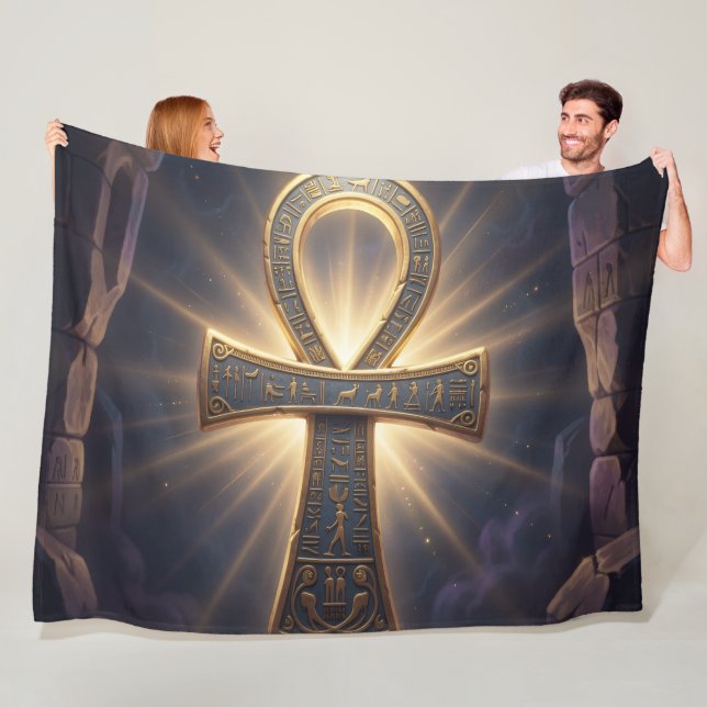 Ankh Symbol Bedeutung – Schlüssel des Lebens´12 Fleecefilt (På plats)