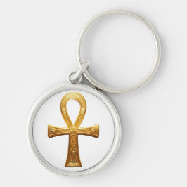 Ankh Symbol Bedeutung – Schlüssel des Lebens´1 Rund Silverfärgad Nyckelring
