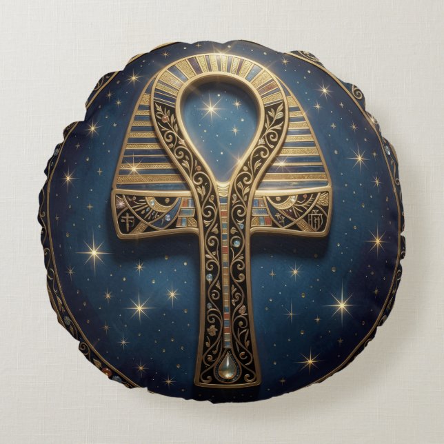 Ankh Symbol Meaning – Key of Life´10 Rund Kudde (Framsidan)