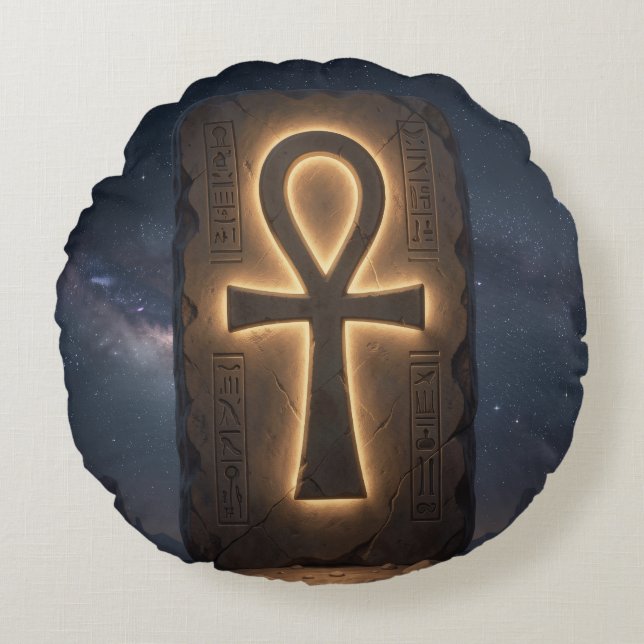 Ankh Symbol Meaning – Key of Life´12 Rund Kudde (Framsidan)