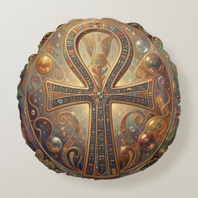 Ankh Symbol Meaning – Key of Life´2 Rund Kudde (Framsidan)