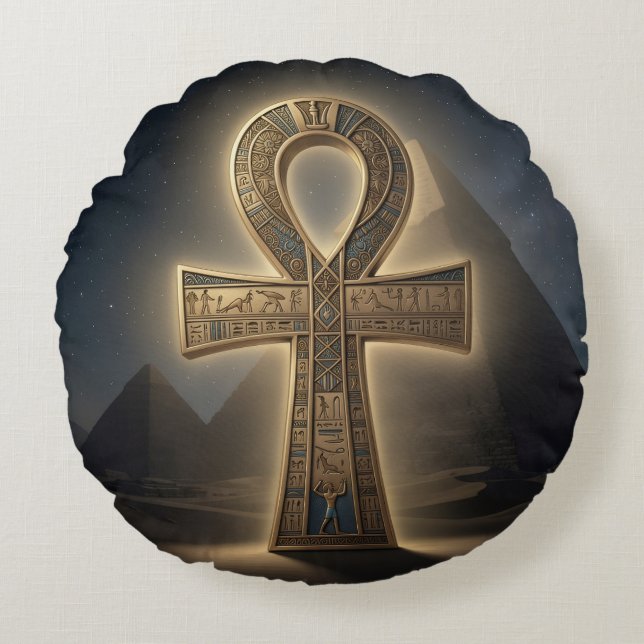 Ankh Symbol Meaning – Key of Life´6 Rund Kudde (Framsidan)