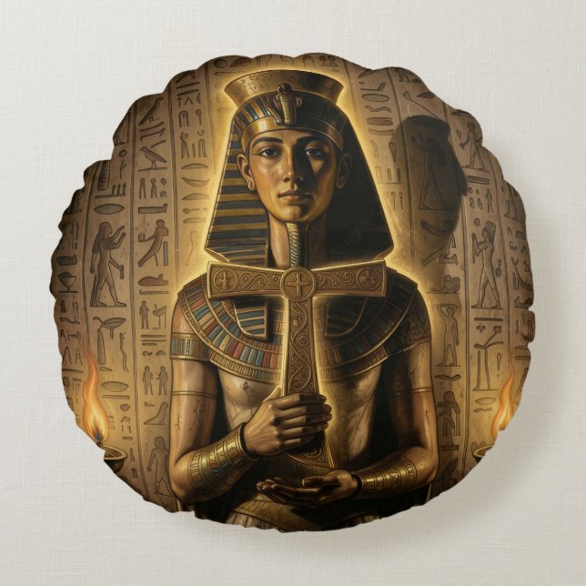 Ankh Symbol Meaning – Key of Life Rund Kudde (Framsidan)