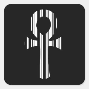 ANKH SYMBOL PUB CODE Ankhs Barcode Design Mönster Fyrkantigt Klistermärke