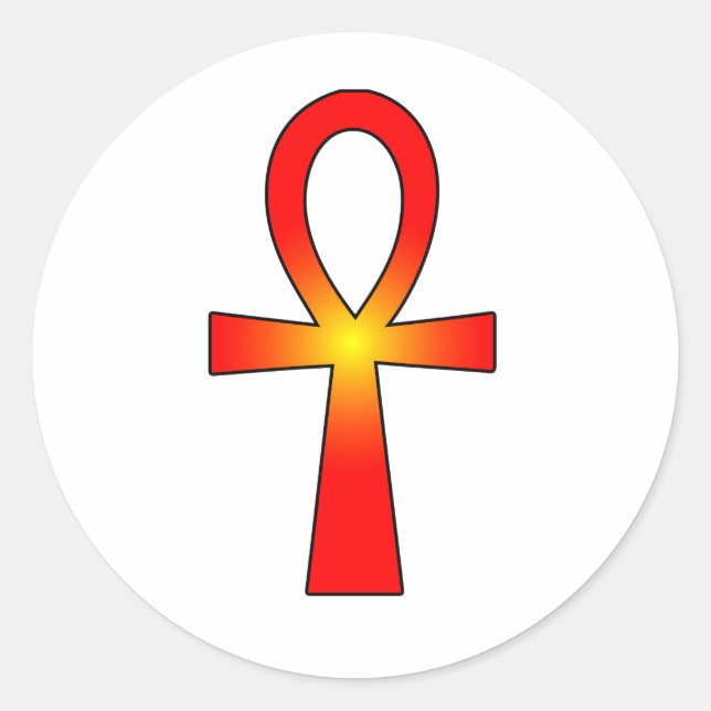 Ankh-symbol: Runt Klistermärke (Framsida)