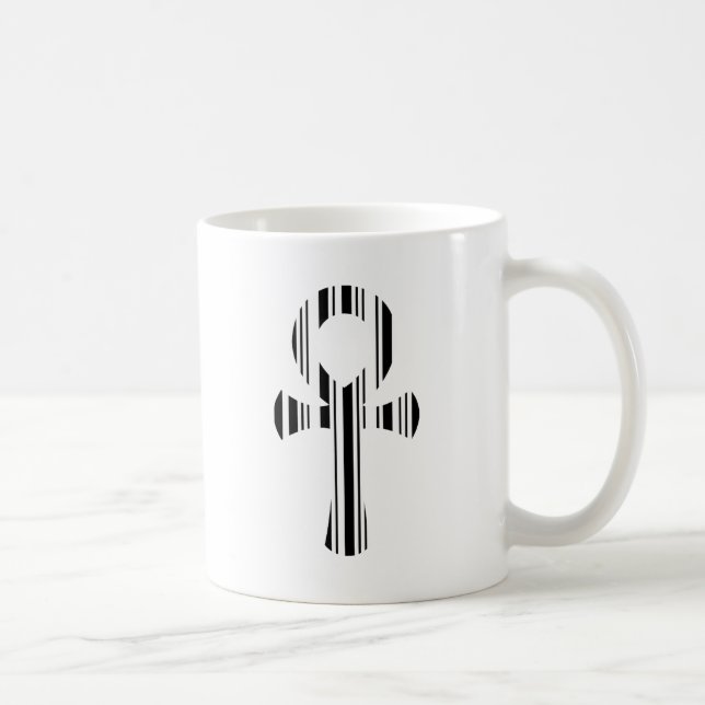 ANKH SYMBOL STreckkod Ankhs Streckkod Design Mönst Kaffemugg (Höger)