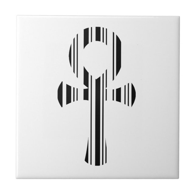 ANKH SYMBOL STRECKKOD Ankhs Streckkod Designmönste Kakelplatta (Framsidan)