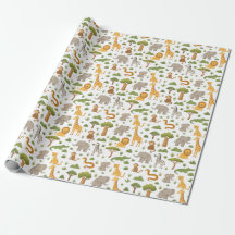 Anklagligt Storybook Safari Animals Gift Wrap