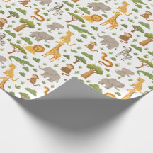 Anklagligt Storybook Safari Animals Gift Wrap
