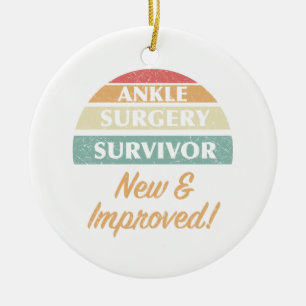Ankle Survivor Humor Julgransprydnad Keramik