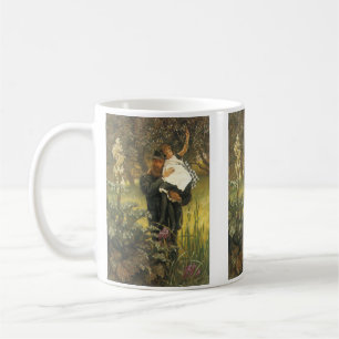 Änkling av Tissot, Vintage Viktoriansk Porträttkon Kaffemugg