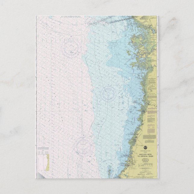 Anklote Nycklar till Crystal River Nautical Chart  Vykort (Framsida)