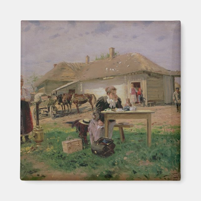 Ankomst av en skola Älskarinna i i Magnet (Framsidan)