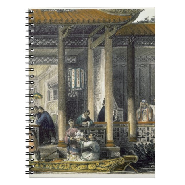 Ankomst av giftermålpresenter på den brud- anteckningsbok (Framsidan)