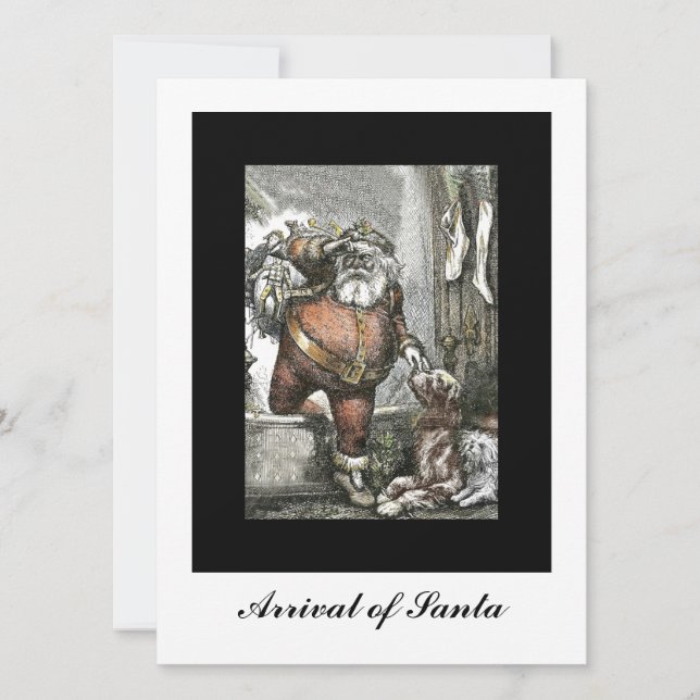 Ankomst av Sanktt Nicholas Julkort (Framsida)
