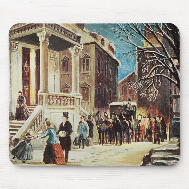 Ankomst på julpartyet musmatta (Framsidan)