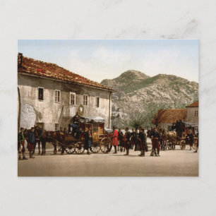 Ankomst till posten Cetinje Montenegro Vykort