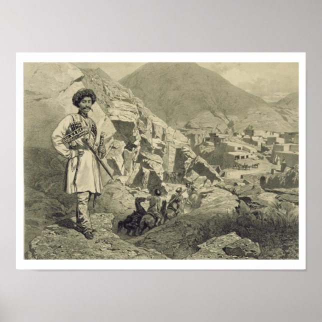 Ankomst till Tsatanykh, Dagestan, tallrik 12 från  Poster (Framsidan)