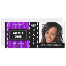 Ankomstbiljett Födelsedagsfest Foto Lila Svart