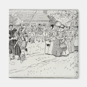 Ankomsten av de unga kvinnorna på Jamestown Magnet