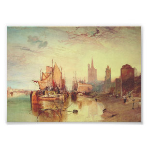 Ankomsten av en paketbåt av Joseph Turner Fototryck