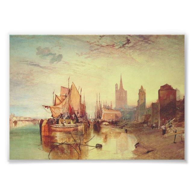 Ankomsten av en paketbåt av Joseph Turner Fototryck (Framsidan)