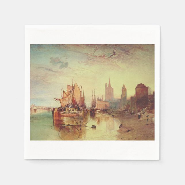 Ankomsten av en paketbåt av Joseph Turner Pappersservett (Framsidan)