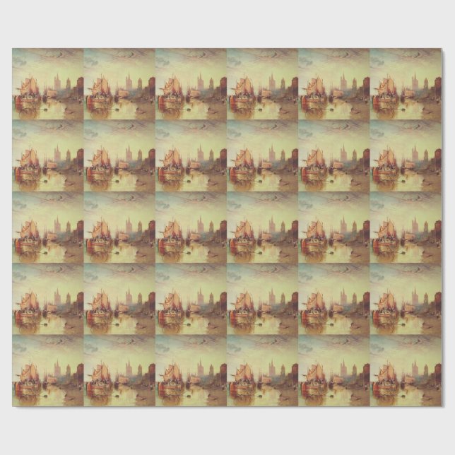 Ankomsten av en paketbåt av Joseph Turner Presentpapper (Platt)