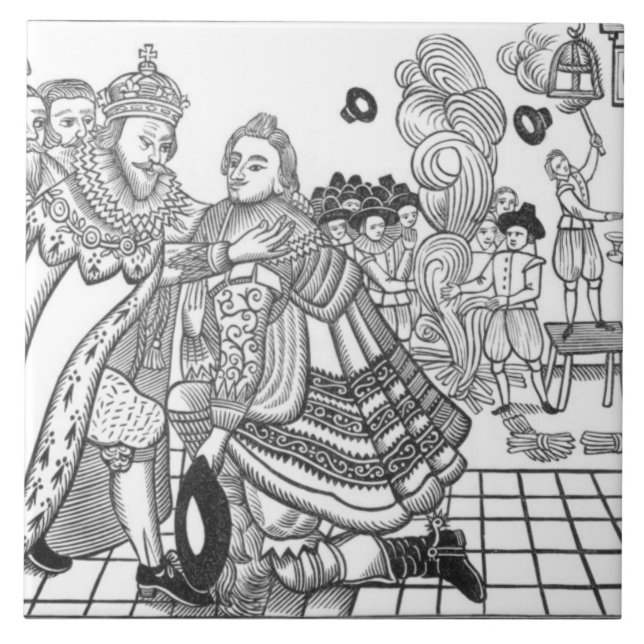 Ankomsten av hans majestät Charles (1600-49) Princ Kakelplatta (Framsidan)