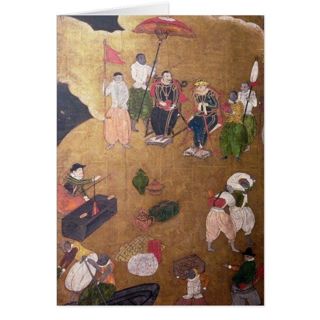 Ankomsten av portugisen i Japan Hälsningskort (Framsidan)