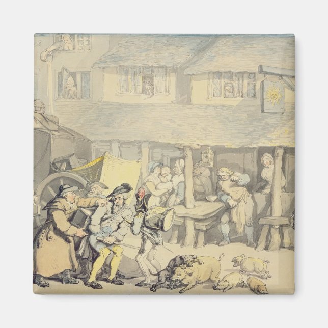 Ankomsten av scenkoachen vid Sol Inn, Bod Magnet (Framsidan)