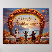 Ankomsten av Thaksgiving Poster