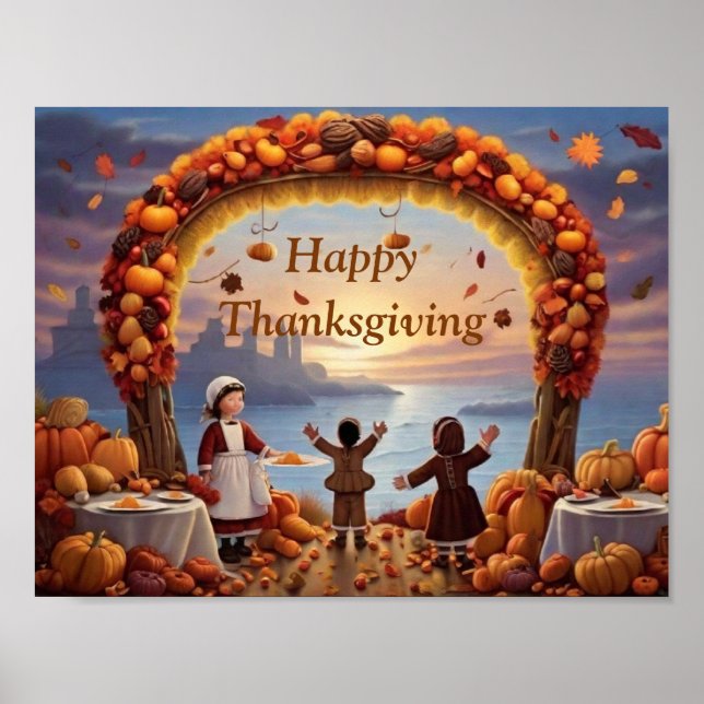 Ankomsten av Thaksgiving Poster (Framsidan)