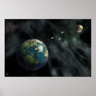 Ankomsten - sci fi, utrymme, jord, poster