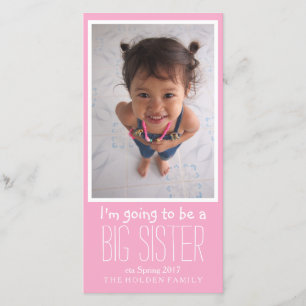 Ankomstkort för Big Sister Baby Meddelande
