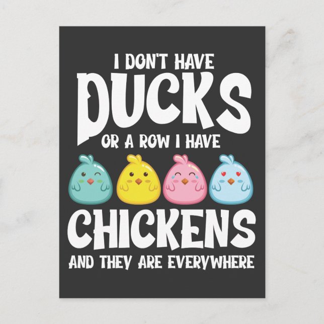 Ankor eller en rad jag har kycklingar överallt vykort (Framsida)