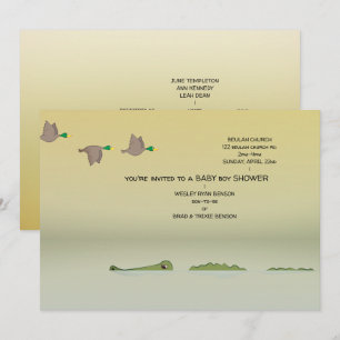 Ankor & Gator Nature Tecknad Boy Shower Inbjudningar