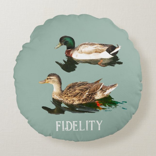 Ankor gräsänder, ätbara groddar rund kudde (Framsidan)