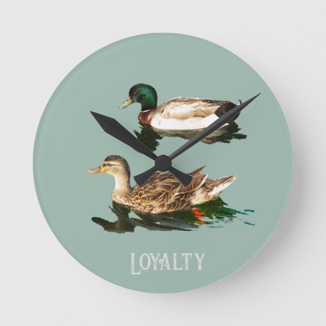 Ankor gräsänder rund klocka (Framsida)