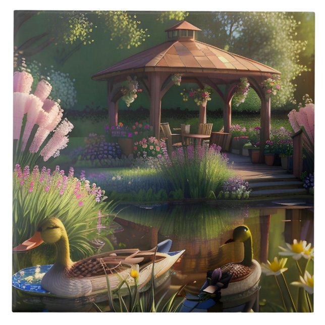 Ankor i dammen kakelplatta (Framsidan)