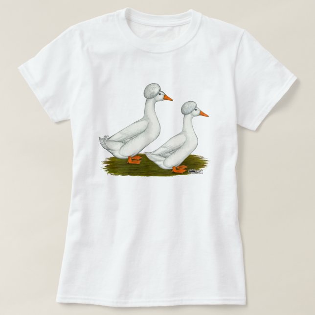 Ankor:  Krönad vit Tee Shirt (Design framsida)