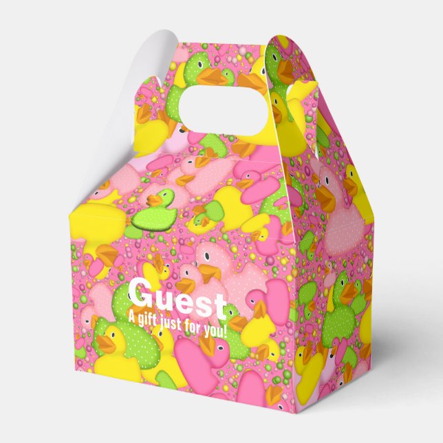 Ankor-n-Dots-Stil-2-Drk Rosa-GABLE FAVOR BOX Presentaskar (Framsidan Sidan)