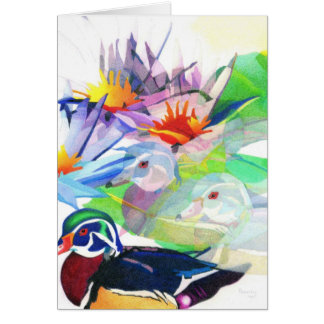 Ankor och lotusblomma hälsningskort