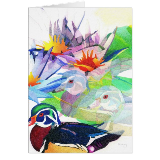 Ankor och lotusblomma hälsningskort (Framsidan)