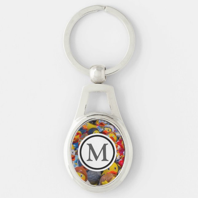 Ankor Ovalt Silverfärgad Nyckelring (Framsidan)