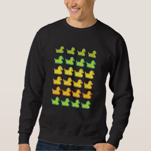 Ankor på rad gör söta saker Ank Djur Retro Lång Ärmad Tröja