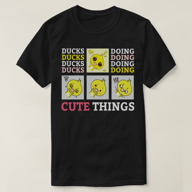 Ankor som gör Cute Sak lustiga anka-designer T Shirt (Design framsida)