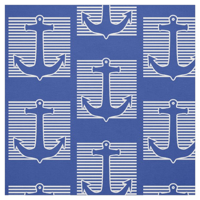 Ankra blått/vit drar upp konturernaa av + dina tyg (Provkarta)