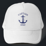 Ankra den nautiska kaptenpappan keps<br><div class="desc">" Läser kaptenpappan" texten på denna nautiska themed hatt som presenterar ett marinblått,  ankrar med repet.  Perfekt för havet som älskar pappor på fars dag,  födelsedagar och andra speciella tillfällen.</div>
